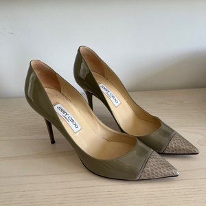 Jimmy Choo Grey Patent Pump Size 40.5